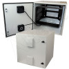 Altelix 24x24x24 Steel Weatherproof NEMA Enclosure with 19" Wide 8U Adjustable Rack Frame, Dual Door Mounted Cooling Fans, Dual 120 VAC Duplex Outlets and Power Cord