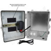 Altelix 14x11x9 Polycarbonate + ABS NEMA 4X Enclosure with 50W Heater, Aluminum Equipment Mounting Plate, 120 VAC Outlets & Power Cord