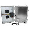 Altelix 17x14x9 Polycarbonate + ABS Vented Enclosure with Aluminum Equipment Mounting Plate, 50W Heater, Cooling Fan, 120 VAC Outlets & Power Cord