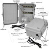 Altelix 12x9x7 Polycarbonate + ABS NEMA 4X DIN Rail Enclosure with 120 VAC Outlets & Power Cord
