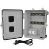 Altelix 12x9x7 Polycarbonate + ABS Vented DIN Rail Enclosure with 120 VAC Outlets & Power Cord