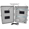Altelix 17x14x7 Polycarbonate + ABS NEMA 4X DIN Rail Enclosure with 120 VAC Outlets & Power Cord