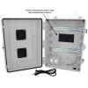 Altelix 17x14x7 Polycarbonate + ABS Vented DIN Rail Enclosure with 120 VAC Outlets & Power Cord