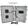 Altelix 17x14x7 Polycarbonate + ABS Vented DIN Rail Enclosure with Cooling Fan, 120 VAC Outlets & Power Cord