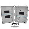 Altelix 17x14x9 Polycarbonate + ABS NEMA 4X DIN Rail Enclosure with 120 VAC Outlets & Power Cord
