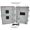 Altelix 17x14x9 Polycarbonate + ABS Vented DIN Rail Enclosure with 120 VAC Outlets & Power Cord