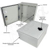 Altelix 12x10x6 Fiberglass FRP NEMA 3x / IP65 Weatherproof Equipment Enclosure