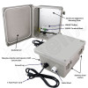Altelix 10x8x6 Inch Fiberglass Weatherproof NEMA 4X Enclosure with Aluminum Equipment Mounting Plate, 120VAC Outlets and Pre-Wired Power Cord
