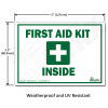 First Aid Kit Inside Label - Weatherproof Vinyl 5 x 3.5 Inch - 3-Pack