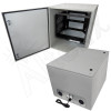 Altelix 28x24x24 Steel Weatherproof NEMA Enclosure with Heavy Duty 19" Adjustable 8U Rack Frame, Dual Cooling Fans, Dual 120 VAC Duplex Outlets and Power Cord