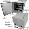 Altelix 28x24x24 Steel Weatherproof NEMA Enclosure with Heavy Duty 19" Adjustable 8U Rack Frame, Dual Cooling Fans, Dual 120 VAC Duplex Outlets and Power Cord