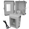 Altelix Windowed 120VAC Enclosure - 12x9x7 Polycarbonate + ABS NEMA 4X Enclosure with Window, 120VAC Outlets & Power Cord