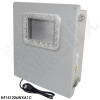 Altelix Windowed Enclosure - 14x12x6 Fiberglass Weatherproof NEMA Enclosure with Window, Aluminum Mounting Plate, 120V Outlets & Power Cord