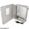 Altelix Windowed Enclosure - 14x12x6 Fiberglass Weatherproof NEMA Enclosure with Window, Aluminum Mounting Plate, 120V Outlets & Power Cord