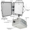 Altelix Vented Ceiling Mount Enclosure - 14x11x7 Polycarbonate + ABS with Non-Metallic Equipment Mounting Plate
