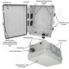 Altelix Vented Ceiling Mount Enclosure - 14x11x7 Polycarbonate + ABS
