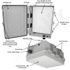 Altelix Vented Ceiling Mount Enclosure - 17x14x7 Polycarbonate + ABS with Aluminum Equipment Mounting Plate