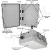Altelix Vented Ceiling Mount Enclosure - 17x14x7 Polycarbonate + ABS with Aluminum Equipment Mounting Plate