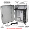 Altelix Network Distribution Enclosure - Polycarbonate + ABS NEMA 4X Weatherproof Enclosure with 12-Port Blank Patch Panel, 120 VAC Outlets & Power Cord
