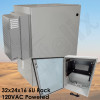 Altelix Air Conditioned Enclosure with Heat and 6U Equipment Rack - 32x24x16 Steel Weatherproof NEMA 4X Rated with 120VAC Power Outlets