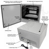 Altelix Air Conditioned Enclosure with Heat and 8U Equipment Rack - 24x24x16 Steel Weatherproof NEMA 4X Rated with 120VAC Power Outlets Altelix Air Conditioned Enclosure with Heat and 8U Equipment Rack - 24x24x16 Steel Weatherproof NEMA 4X Rated with 120VAC Power Outlets