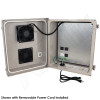 Altelix 14x12x8 Fiberglass Weatherproof Vented NEMA Enclosure with Adjustable Cooling Fan, 120 VAC Outlets & Power Cord
