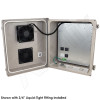 Altelix 14x12x8 Fiberglass Weatherproof Vented NEMA Enclosure with Adjustable Cooling Fan, 120 VAC Outlets & Power Cord