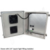 Altelix 14x12x6 Fiberglass Weatherproof Vented NEMA Enclosure with Adjustable Cooling Fan, 120 VAC Outlets & Power Cord