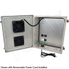 Altelix 14x12x6 Fiberglass Weatherproof Vented NEMA Enclosure with Adjustable Cooling Fan, 120 VAC Outlets & Power Cord