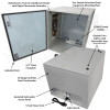 Altelix Air Conditioned Enclosure with Heat - 28x24x24 Steel Weatherproof NEMA 4X Enclosure with 120VAC Power Outlets