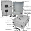 Altelix 17x14x7 Polycarbonate + ABS Vented RF Transparent Outdoor WiFi Enclosure with 120 VAC Outlets, Power Cord & Cooling Fan with Digital Temperature Controller