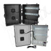 Altelix 17x14x7 Polycarbonate + ABS Vented DIN Rail Enclosure with 120 VAC Outlets, Power Cord & Cooling Fan with Digital Temperature Controller