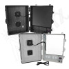 Altelix 17x14x7 Polycarbonate + ABS Vented RF Transparent Outdoor WiFi Enclosure with No-Drill PVC Equipment Mounting Plate, 120 VAC Outlets, Power Cord & Cooling Fan with Digital Temperature Controller