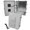 Altelix 17x14x7 Polycarbonate + ABS Vented Enclosure with Aluminum Equipment Mounting Plate, 120 VAC Outlets, Power Cord & Cooling Fan with Digital Temperature Controller
