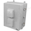 Altelix 17x14x9 Polycarbonate + ABS Vented RF Transparent Outdoor WiFi Enclosure with 120 VAC Outlets,  Power Cord & Cooling Fan with Digital Temperature Controller