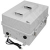 Altelix 17x14x9 Polycarbonate + ABS Vented RF Transparent Outdoor WiFi Enclosure with No-Drill PVC Equipment Mounting Plate, 120 VAC Outlets, Power Cord & Cooling Fan with Digital Temperature Controller