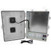 Altelix 17x14x9 Polycarbonate + ABS Vented Enclosure with Aluminum Equipment Mounting Plate, 120 VAC Outlets, Power Cord & Cooling Fan with Digital Temperature Controller