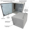 Altelix DC & Solar Powered Air Conditioned Enclosure with Heat - 28x24x24 Steel Weatherproof NEMA 4X Rated, 12VDC, 24VDC, 48VDC