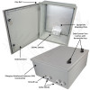 Altelix 20x16x8 NEMA 4X Fiberglass Weatherproof Enclosure with Equipment Mounting Plate & 120 VAC Outlets