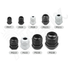 Altelix IP68 single cable gland with installed cable on white background