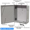 Altelix 40x32x14 Vented Fan-Cooled Fiberglass NEMA Weatherproof Enclosure with 120VAC Outlets & Power Cord