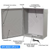 Altelix 40x32x14 NEMA 4X Fiberglass Weatherproof Enclosure with 120VAC Outlets & Power Cord with Plate