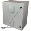 Altelix 28x24x16 Steel Weatherproof NEMA Enclosure with 19" Wide 6U Rack Frame, Dual Door Mounted Cooling Fans, Dual 120 VAC Duplex Outlets and Power Cord