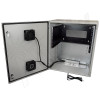 Altelix 28x24x16 Steel Weatherproof NEMA Enclosure with 19" Wide 6U Rack Frame, Dual Door Mounted Cooling Fans, Dual 120 VAC Duplex Outlets and Power Cord