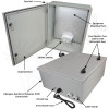 Altelix 20x16x8 Fiberglass FRP NEMA 3x / IP65 Weatherproof Equipment Enclosure with Equipment Mounting Plate and 120VAC Outlets and Power Cord