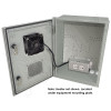 Altelix 16x12x8 Vented Fiberglass Weatherproof NEMA Enclosure with 120 VAC Outlets, 200W Heater & 85&deg;F Turn-On Cooling Fan