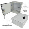 Altelix 12x10x6 NEMA 4X Fiberglass Weatherproof Enclosure with Steel Equipment Mounting Plate