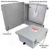 Altelix 14x12x6 Fiberglass Outdoor Weatherproof NEMA 4X Phone Call Box with Emergency Phone Label