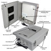 Altelix 14x12x6 Fiberglass Weatherproof Vented WiFi NEMA Enclosure with No-Drill PVC Mounting Plate, 120 VAC Outlets & Power Cord