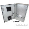 Altelix 24x16x9 Vented Fiberglass Heated Weatherproof NEMA Enclosure with Dual Cooling Fans, 400W Heater, 120 VAC Outlets & Power Cord